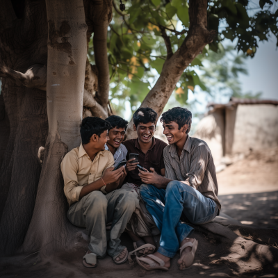 Boys Enjoying Instagram Reels