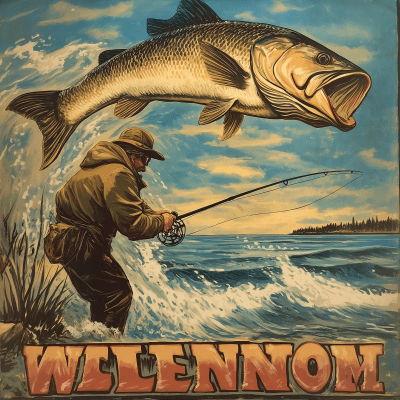 Fisherman with Walleye