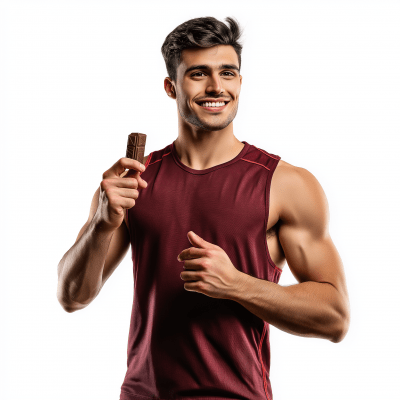 Athlete with Snickers