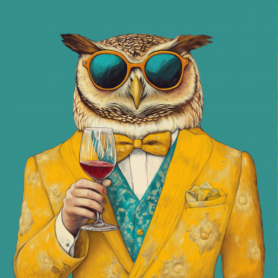 Owl in Retro Style