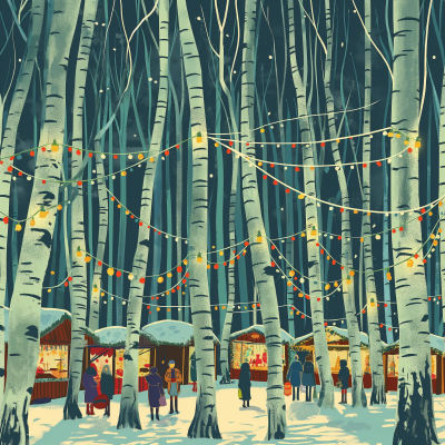 Cozy Christmas Market in Birch Grove