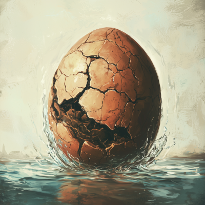 Cracked Dragon Egg Underwater