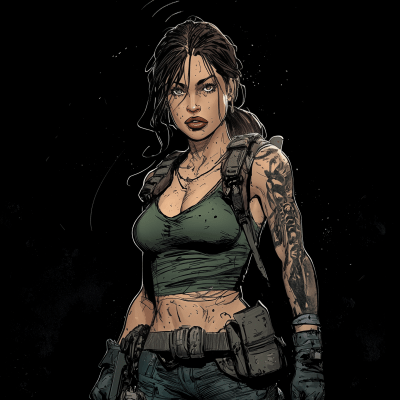 Female Character in Comic Art Style