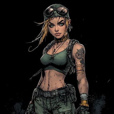 Female Character in Comic Art Style