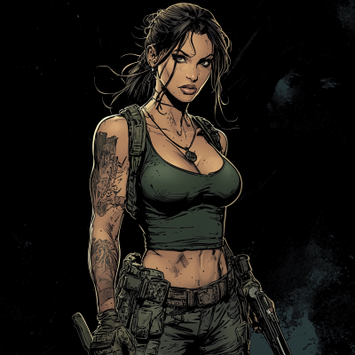 Female Character in Comic Art Style