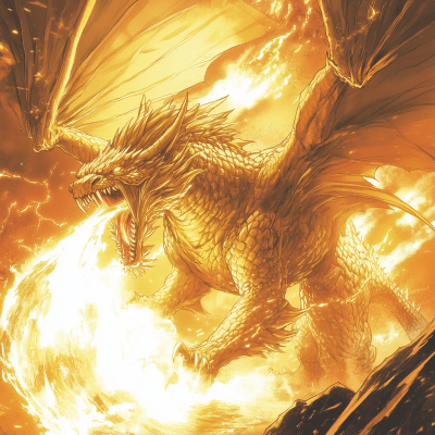 Majestic Golden Dragon