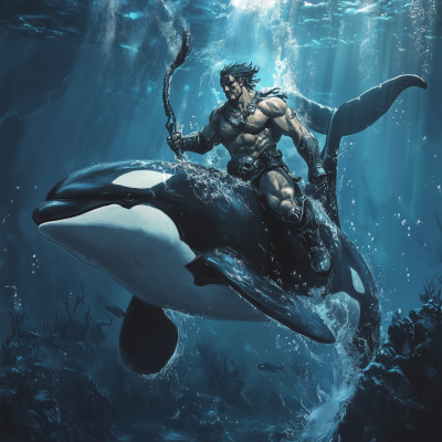 Merman Riding Orca