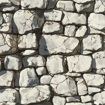 Comic Style White Stone Wall