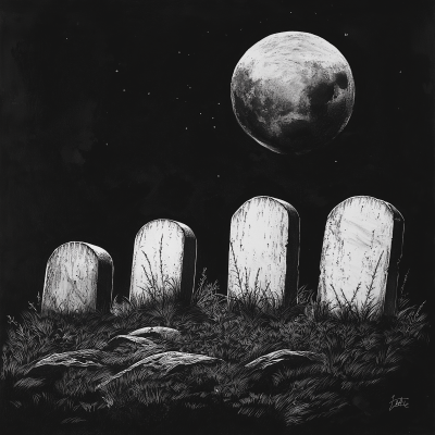 Tombstones in Moonlight