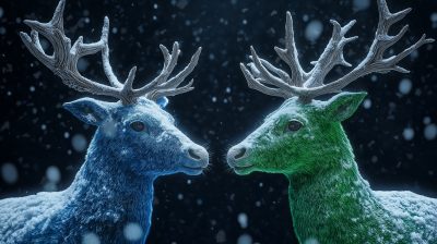 Blue and Green Reindeer