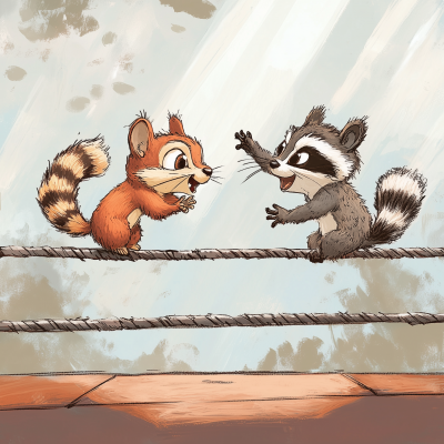 Cartoon Wrestling Match