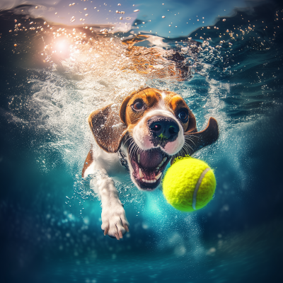 Beagle Underwater