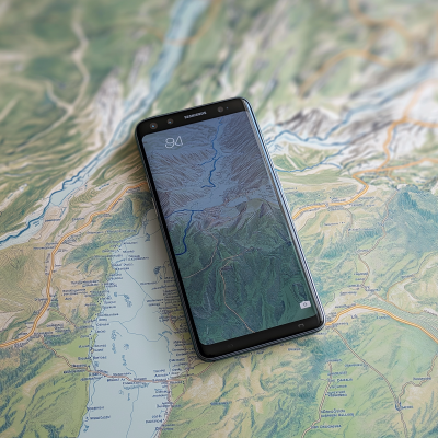 Hiking Trails Map with Phone