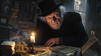 Scrooge in His Study