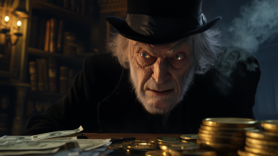 Scrooge at His Desk