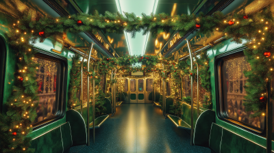 Festive Subway Ride