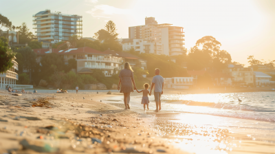 Sunny Coastal Family Walk