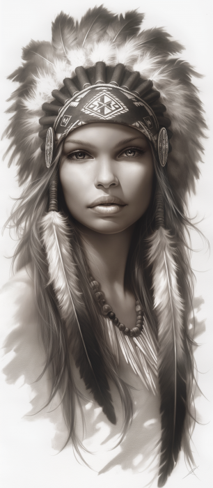 Stunning Native Woman in Traditional Headdress