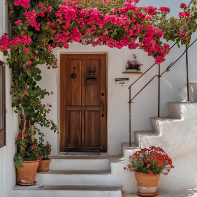 Flowers by the Entrance Door