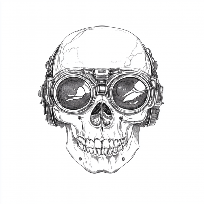 Futuristic Skull Illustration