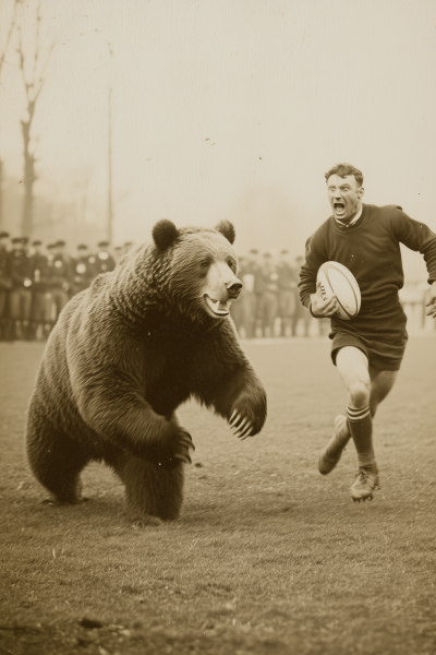 Bear at the Rugby Stadium