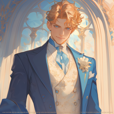 Young Prince in Luxurious Suit