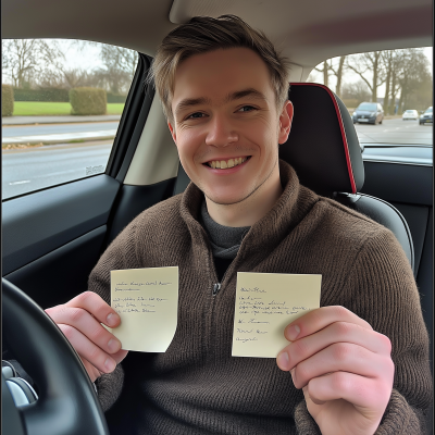 Young Man in Car