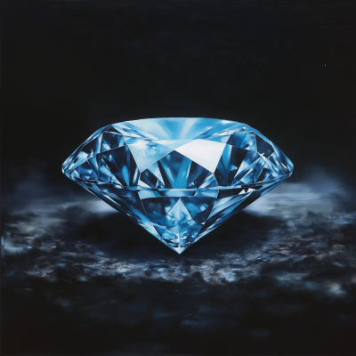 Hyperrealistic Blue Diamond