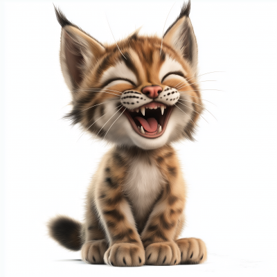 Happy Baby Lynx Portrait