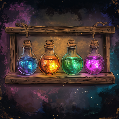 Colorful Potion & Crystal Banner