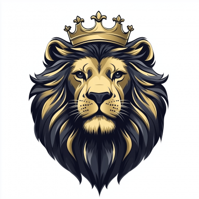 Lion with Crown Illustration