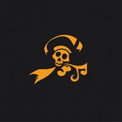 Pirate Flag Logo with Music Note