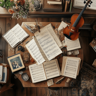 Overhead View of a Music Table