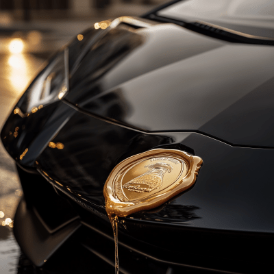 Gold Wax Seal on Lamborghini