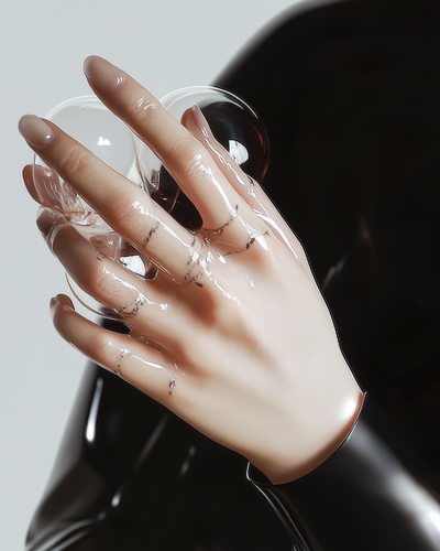 Futuristic Hands and Bubbles