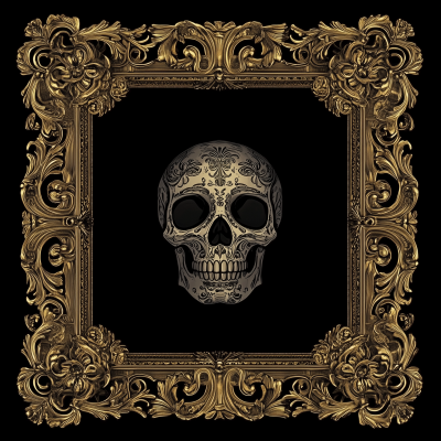 Mexican Skull Frame Illustration