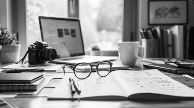 Busy Graphic Design Desk