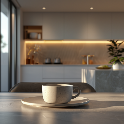 Modern Cup and Plate in Kitchen