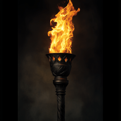 Realistic Torch with Flames