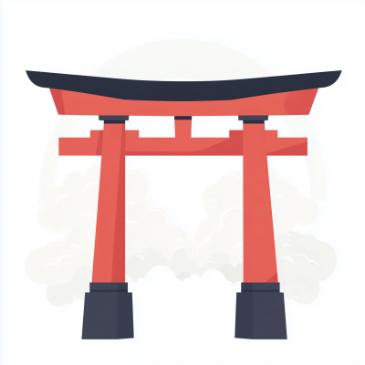 Red Torii Gate Illustration