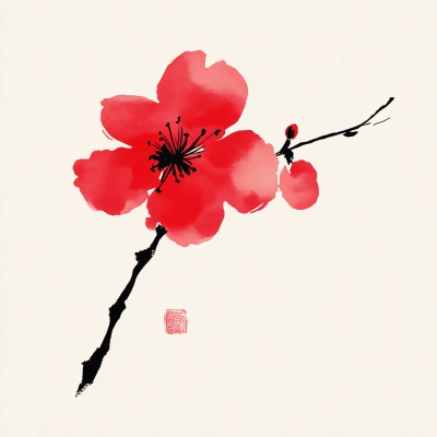 Sakura Blossom in Calligraphy