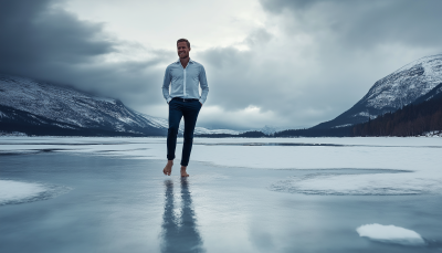 Summer Fashion in Winter Landscape