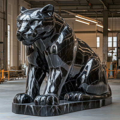 Obsidian Panther Statue