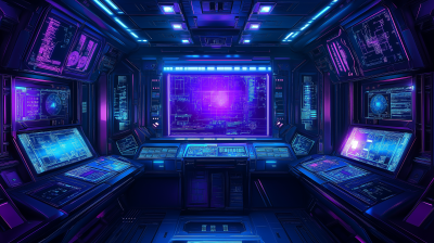 Futuristic Spaceship Control Room