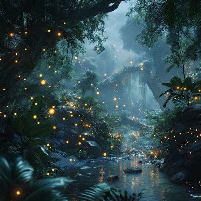 Forest of Pandora with Fireflies