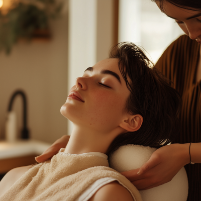 Hairdresser Pampering Client