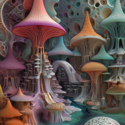 Psychedelic Mushroom Village