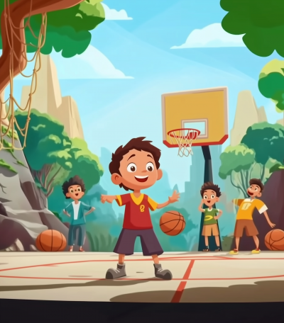 Boy Missing Basketball Shot