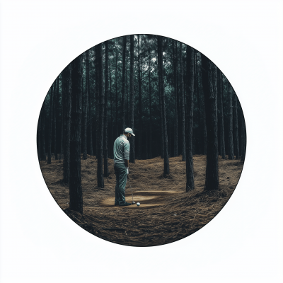 Golfer in the Woods