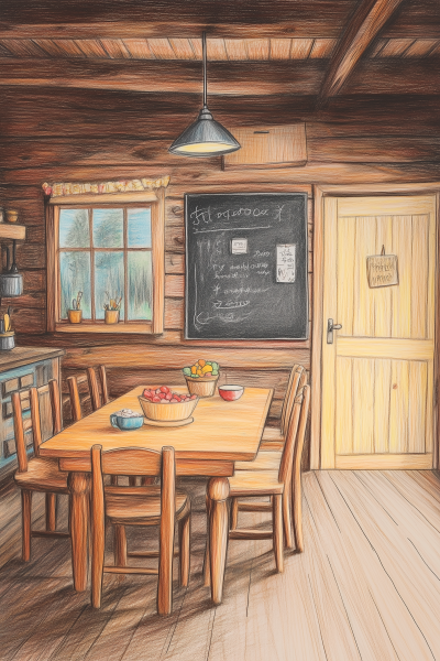 Cozy Cabin Dining Scene